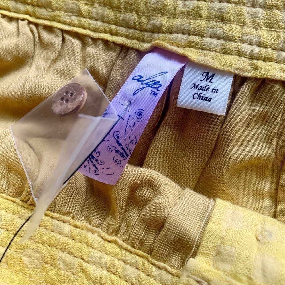 Francesca’s Alya Mustard Yellow Button Front Skirt - Picture 6 of 10